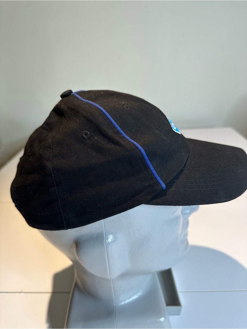 Kids Black Logo Baseball Cap with Blue Trim - Picture 5 of 8